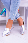 Silver Mirrored Mokassins Women's Lu Boo Mireldo