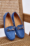 Classic Suede Loafers With Embellishments Modre Arla