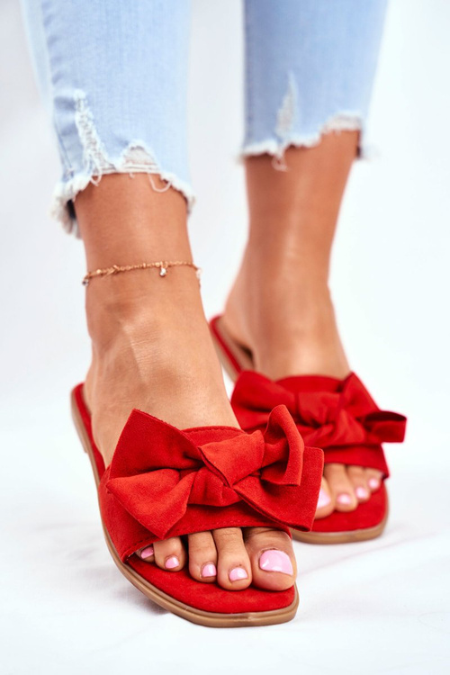 Women's Slides With Bow Red Malaysia