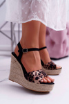 Women's Platform Sandals Linen Leopard Girenn