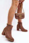 Brown Suede Women's Boots with Stiletto Heel Selela