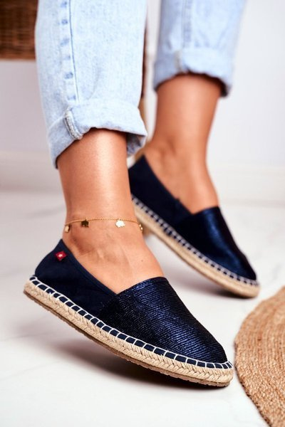 Espadryle Pleciona Podeszwa Metaliczne Big Star Granatowe DD274A147