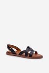 Flat Women's Sandals Made of Eco Leather Vinceza 17347 Black