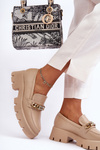 Classic Moccasins On Massive Platform Beige Catch Me!