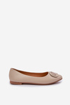 Ballet Flats On Flat Sole With Decoration Beige Ainoria