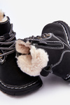 Children's Trapper Boots with Zip and Faux Fur Black Marialee