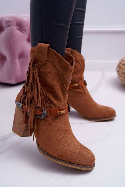 Women's Buckle Cowboy Boots Brown Marciapo
