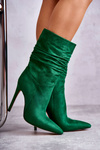 Women's Wrinkled Boots Boots Green Laguna