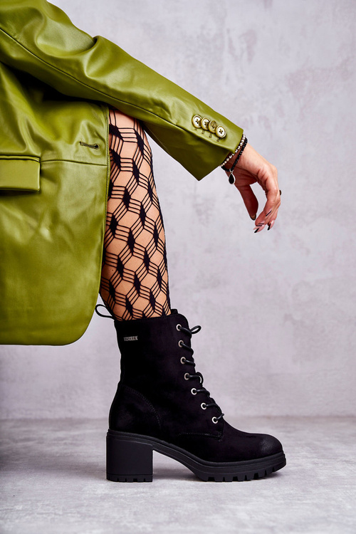 Women's Warm Boots On High Heel Black Grethe