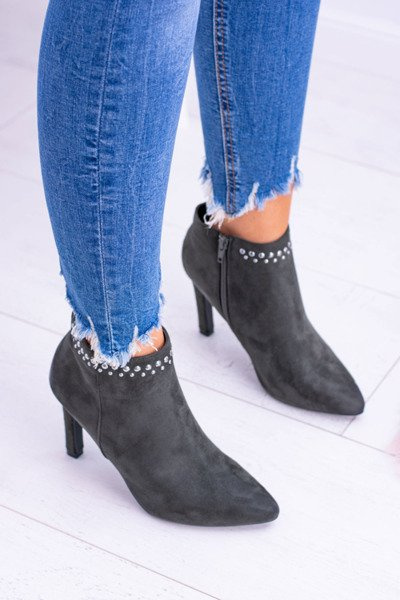 Women's Olive Rivet Stiletto Boots Bemi