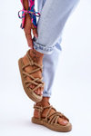 Women's Fashionable Braided Sandals Beige Tiffanie