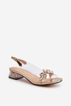Transparent sandals on golden heel S.Barski MR38-W1
