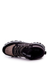 Buty Trekkingowe Skórzane Wiązane Big Star Czarno-Szare II174203