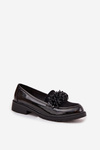 Women's Patent Leather Moccasins S.Barski HY52-369B Black