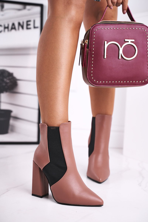 Women's Boots On A Block Heel Pink Good Vibes