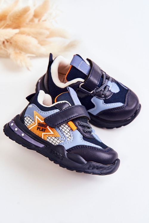 Children's Light Sport Shoes Navy Blue Mobby