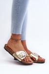 Women's Cork Platform Sandals with Gold Buckle Moaxi