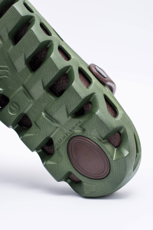 Zielone Męskie Ogrodowe Lekkie Klapki Kroksy Eva