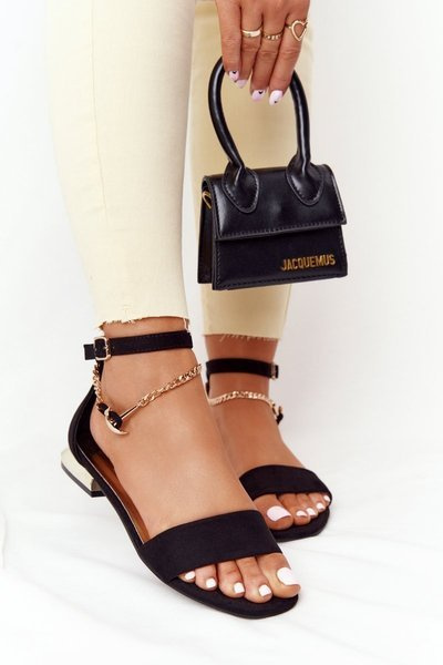 Sandals On Golden Heel Vinceza 21-17119 Black