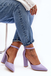 Leather High Heel Pumps Violet Salira
