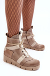 Leather Boots On Platform Maciejka 06185-22 Light Beige