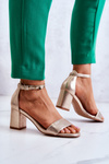 Fashionable Women's Sandals On A Heel Gold Lucida