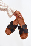 Women's Flat Sandals With Cutouts Black Salyra