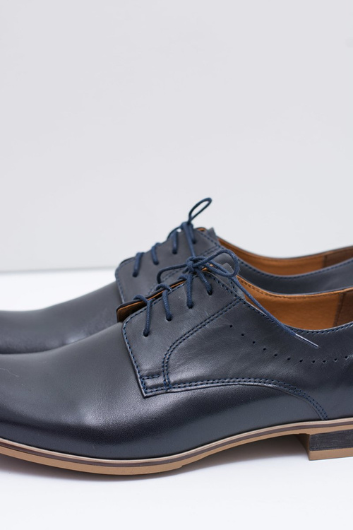 Elegant Men's Visiting Navy Blue Damoste Half Shoes