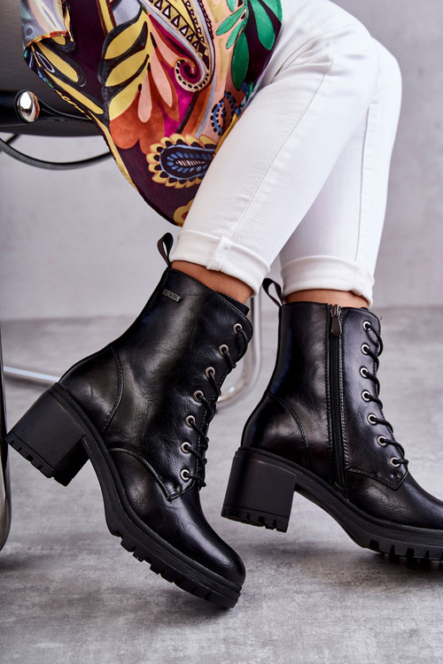 Women's Warm Boots On High Heel Black Grethe