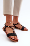Women's Flat Sandals with Straps S.Barski KV27-010 Black