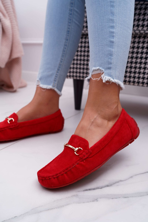 Women's Mokassins Red Suede Sonnero