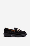 Women's Black Cutout Loafers with Embellishment Talesse
