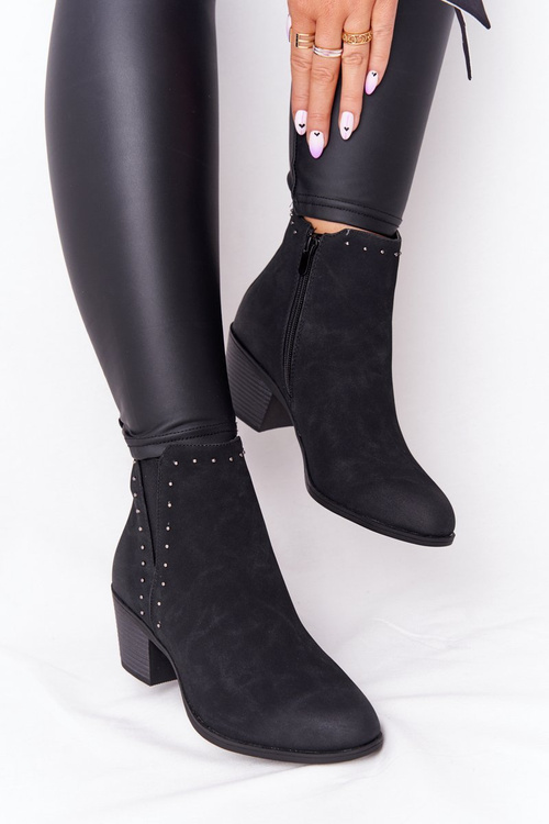 Women's Insulated Chelsea Boots On A Block Heel Black Morgan