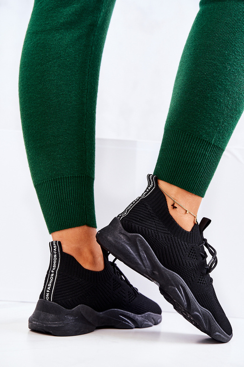 Sneakersy Buty Sportowe Skarpetkowe Czarne Nolene