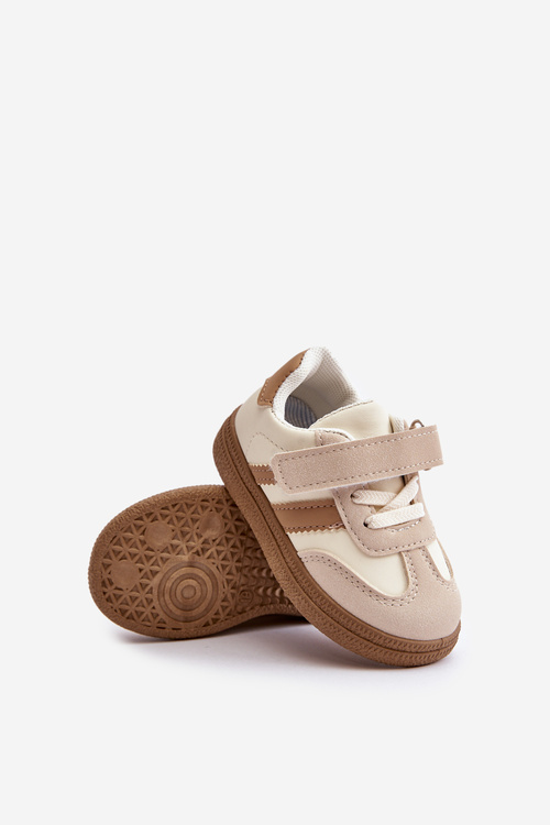 Dziecięce Sneakersy Zapinane Na Rzep Beżowe Tromella