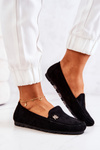 Women's Suede Loafers Black Madelyn