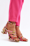 Patterned Sandals on Stiletto Multicolor Jenglla