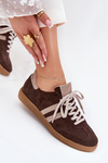 Zazoo N1068 Suede Low Sneakers Women's Chocolate