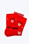 Christmas Cotton Socks RUDOLPH Red