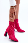 Suede Ankle Boots Fuchsia Mellamene