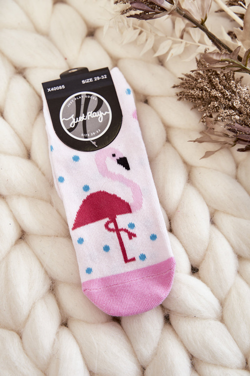 Skarpetki Młodzieżowe Flaming I Kropki Różowe