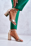 Fashionable Women's Sandals On A Heel Gold Lucida