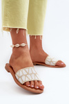 Women's Flat Heel Sandals in Beige Traivea