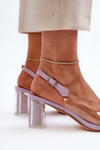 Transparent Sandals with Ornament Purple D&A MR38-454