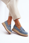 Women's Moccasins with Woven Sole Blue Torresia