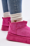 Women's Snow Boots on Thick Sole Pink Caliksa