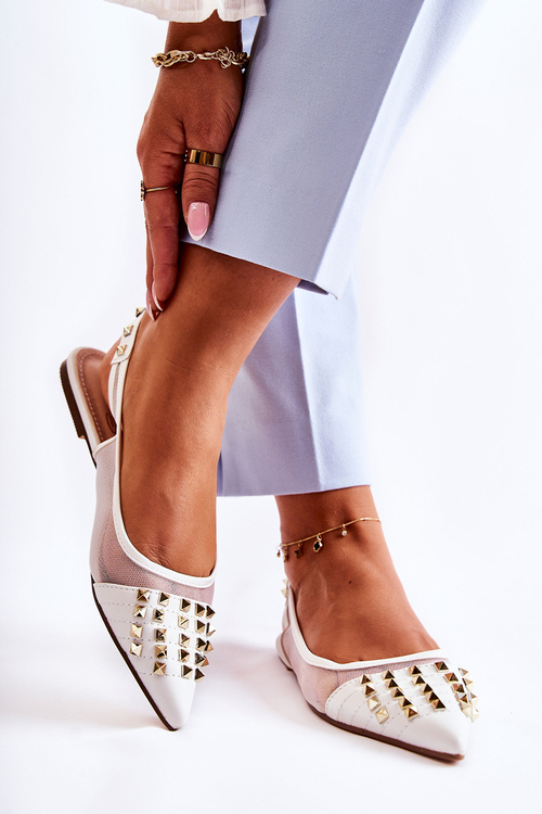 Women's Ballerinas With Studs White Kinley