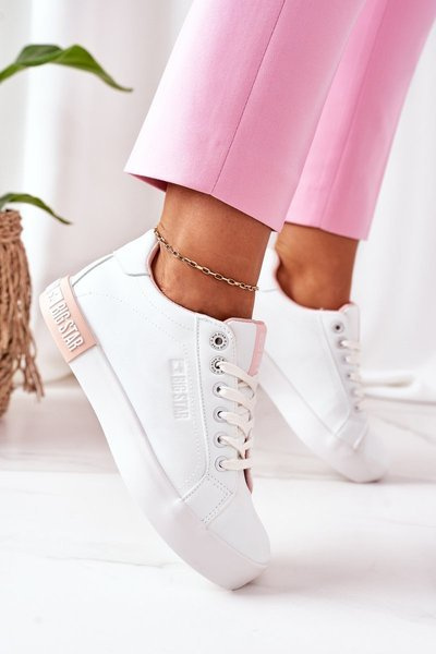 Women's Leather Sneakers BIG STAR II274033 White-Pink