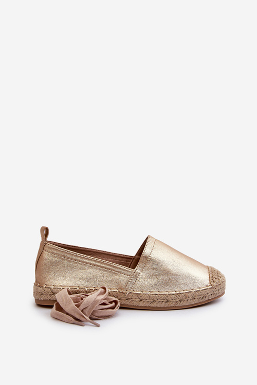 Tied Eco Leather Espadrilles in Gold Ismanne