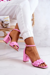 Leather Sandals On A Bar Pink Lorelei